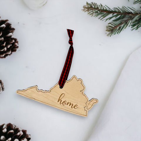 Virginia Home Script Ornament