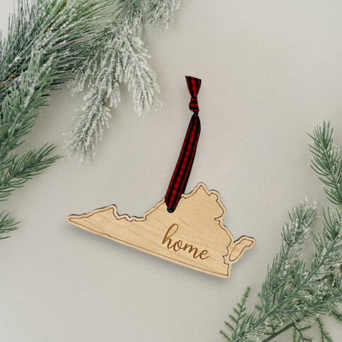 Virginia Home Script Ornament