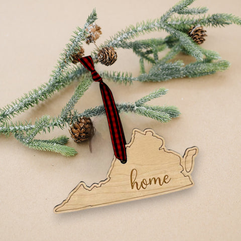 Virginia Home Script Ornament