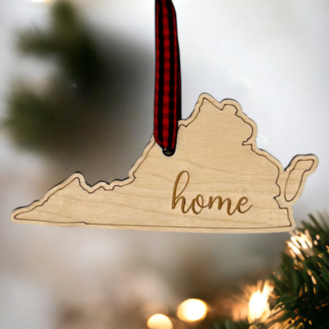 Virginia Home Script Ornament