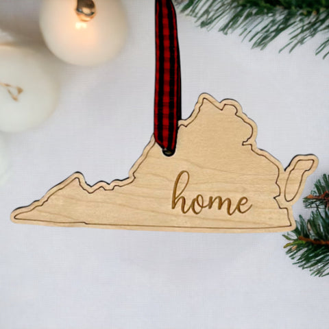 Virginia Home Script Ornament