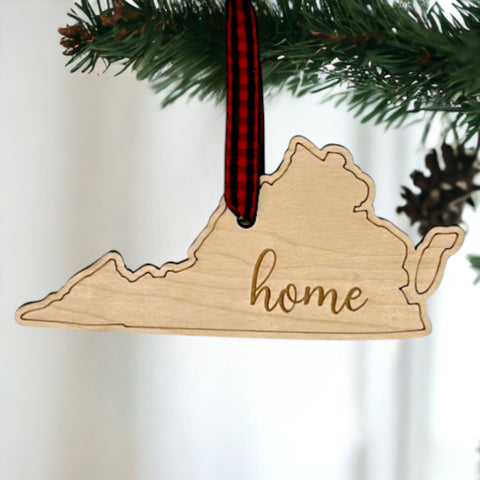 Virginia Home Script Ornament