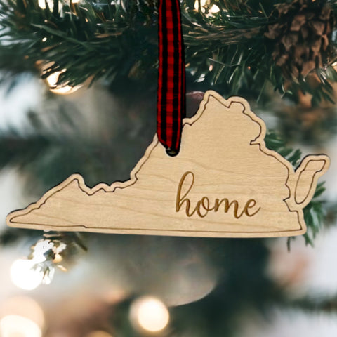 Virginia Home Script Ornament