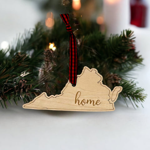 Virginia Home Script Ornament