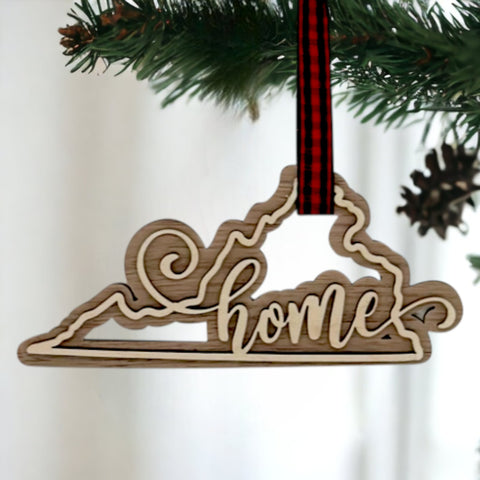 Virginia Home Double Layer Ornament