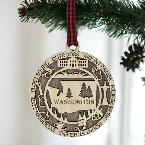 Unveil the beauty of the Evergreen State! Introducing the Washington Highlights Ornament—a miniature marvel capturing the essence of the Pacific Northwest. Elevate your holiday decor with a touch of Washington's wonders!