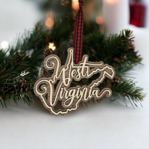 West Virginia Double Layer Ornament