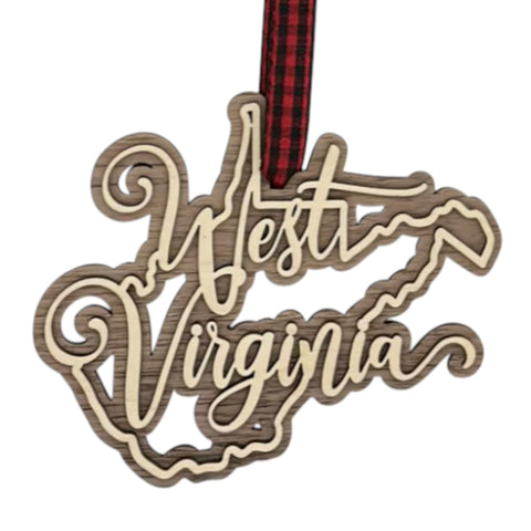 West Virginia Double Layer Ornament