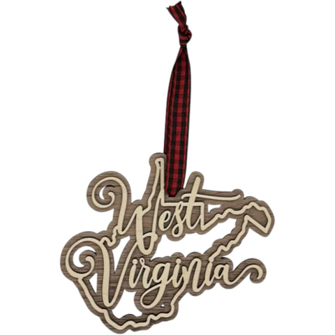 West Virginia Double Layer Ornament