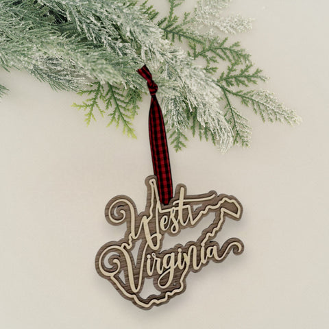 West Virginia Double Layer Ornament