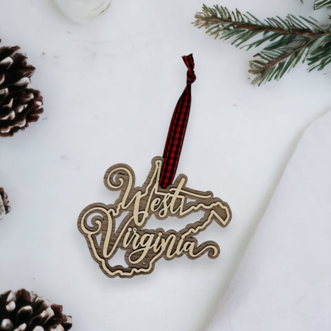 West Virginia Double Layer Ornament