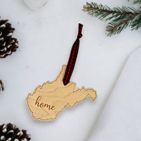 West Virginia Home Script Ornament