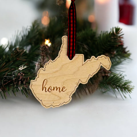 West Virginia Home Script Ornament