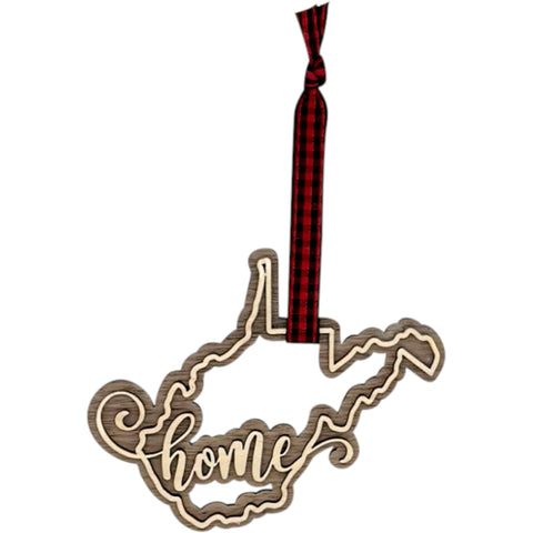 West Virginia Home Double Layer Ornament