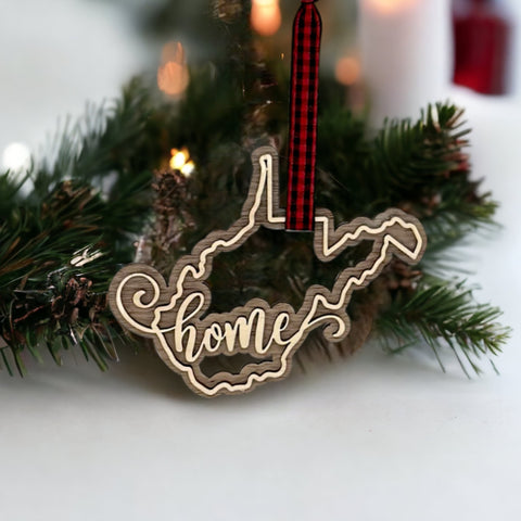 West Virginia Home Double Layer Ornament