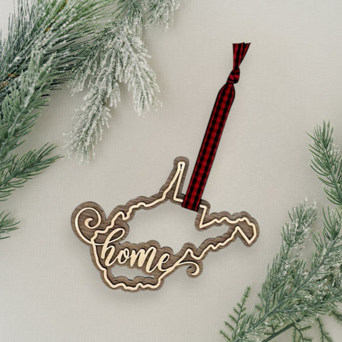 West Virginia Home Double Layer Ornament