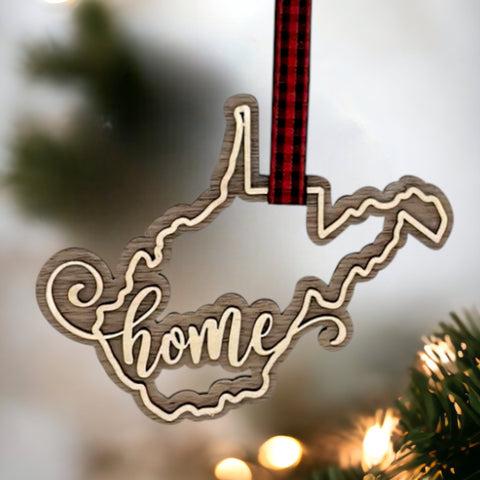 West Virginia Home Double Layer Ornament