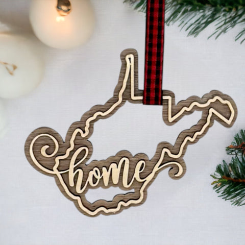 West Virginia Home Double Layer Ornament