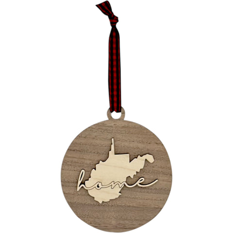 West Virginia Home Cursive Ornament