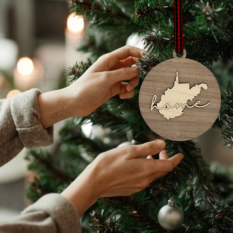 West Virginia Home Cursive Ornament