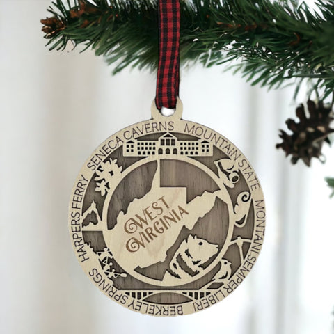 Experience the mountain magic! Introducing the West Virginia State Highlights Ornament—a captivating blend of heritage and scenery. Elevate your holiday décor with a touch of Wild, Wonderful West Virginia. Discover the spirit of the Mountain State this season!