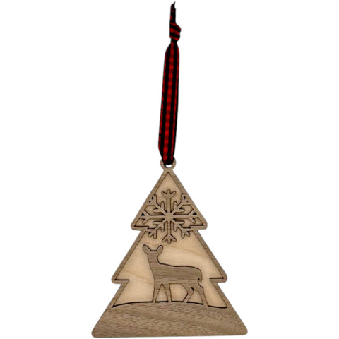 Winter Fox Wooden Ornament