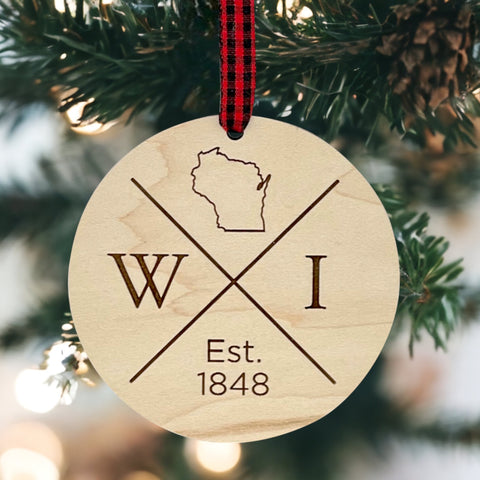 Wisconsin Established Ornament