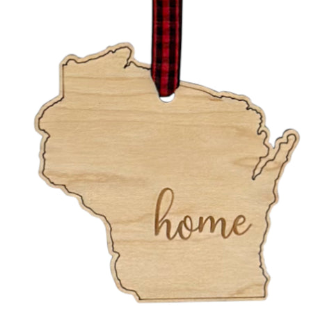 Wisconsin Home Script Ornament