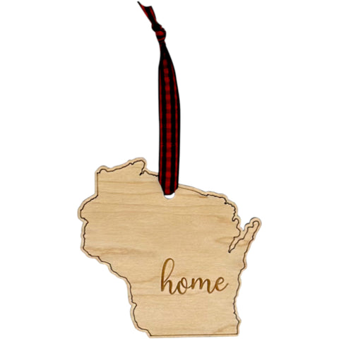 Wisconsin Home Script Ornament