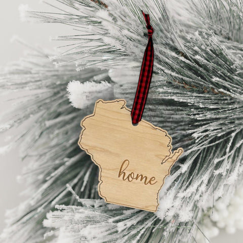 Wisconsin Home Script Ornament