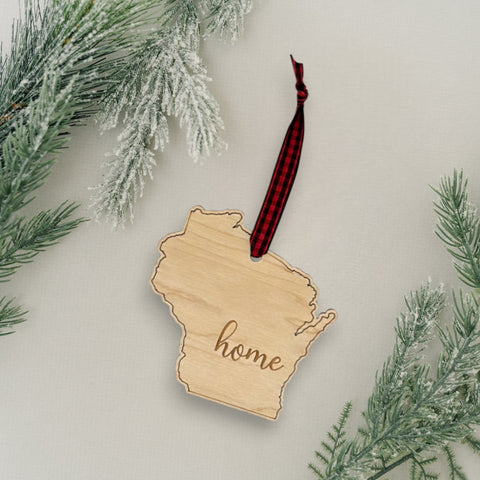 Wisconsin Home Script Ornament