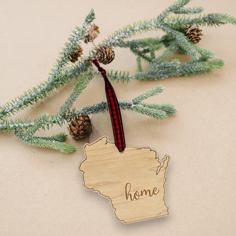 Wisconsin Home Script Ornament