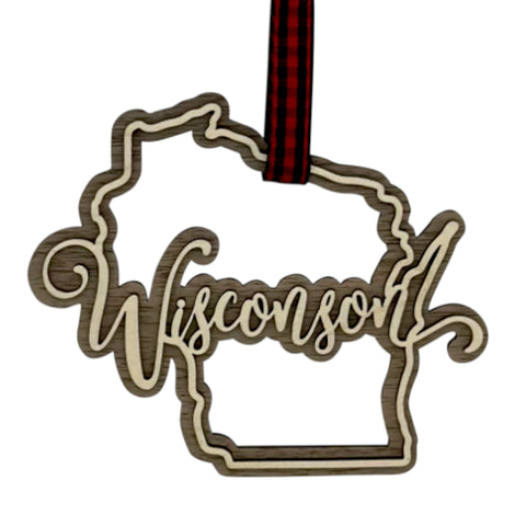 Wisconsin Double Layer Ornament