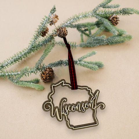 Wisconsin Double Layer Ornament