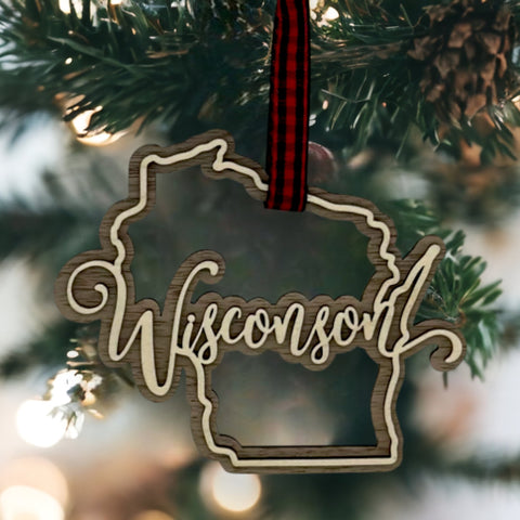 Wisconsin Double Layer Ornament