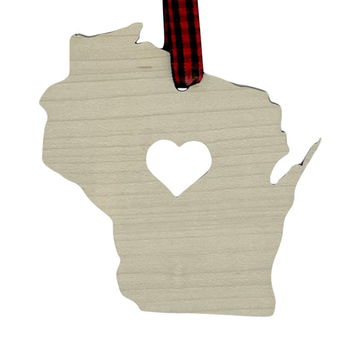 Wisconsin Heart Ornament