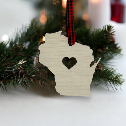 Wisconsin Heart Ornament