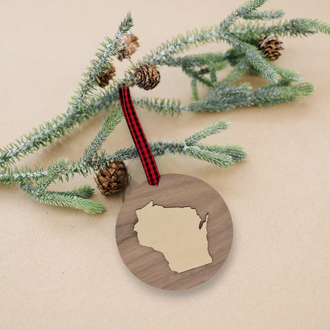 Wisconsin Raised Ornament