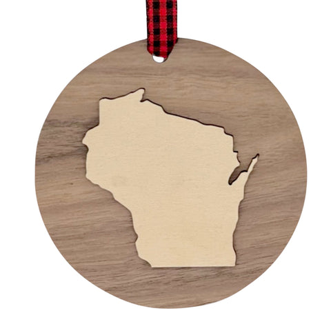 Wisconsin Raised Ornament