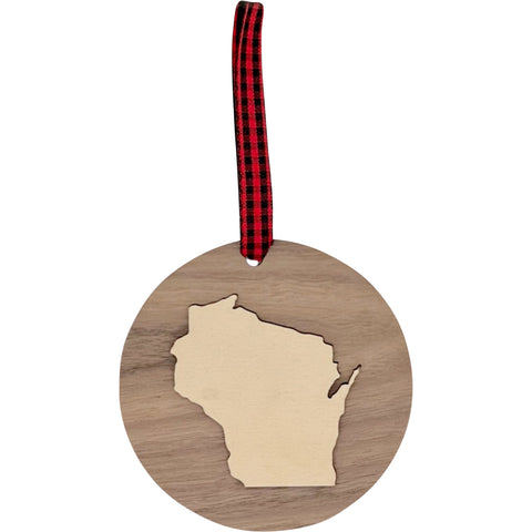 Wisconsin Raised Ornament