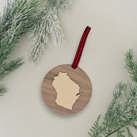 Wisconsin Raised Ornament