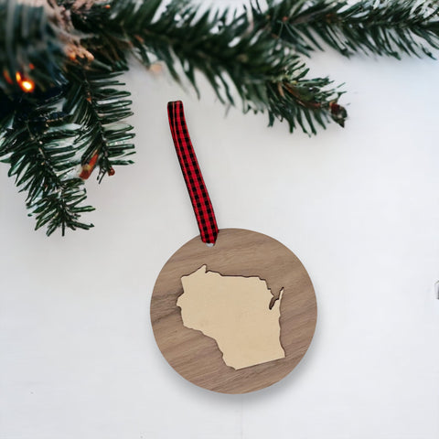 Wisconsin Raised Ornament