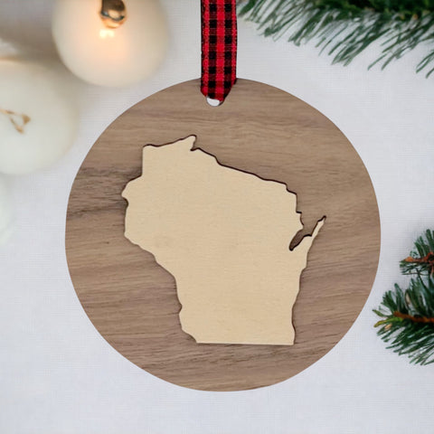 Wisconsin Raised Ornament