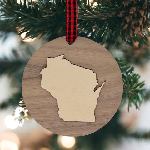 Wisconsin Raised Ornament