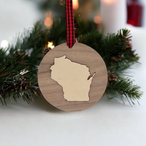 Wisconsin Raised Ornament