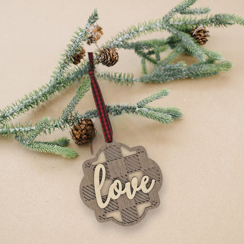 Wooden Love Christmas Ornament