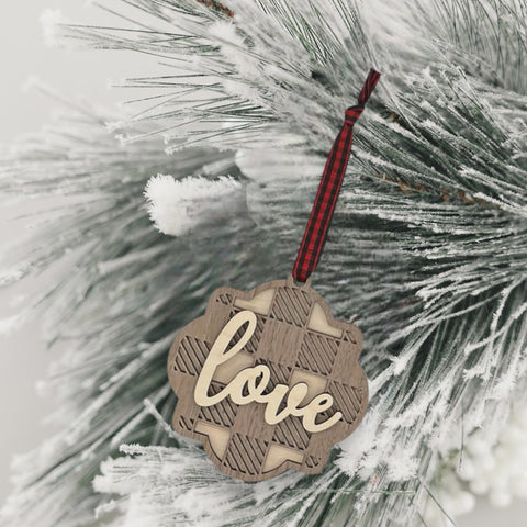 Wooden Love Christmas Ornament