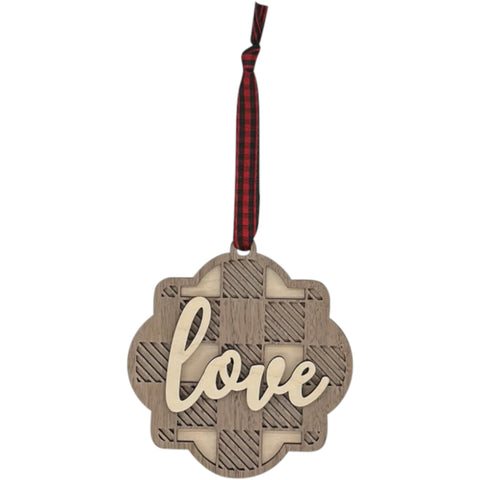 Wooden Love Christmas Ornament