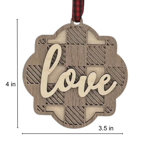 Wooden Love Christmas Ornament