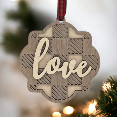 Wooden Love Christmas Ornament